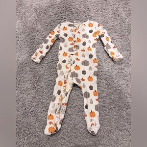 Spearmint Love Organic Waffle Basic Zip Romper, Harvest Pumpkin 6-9 months